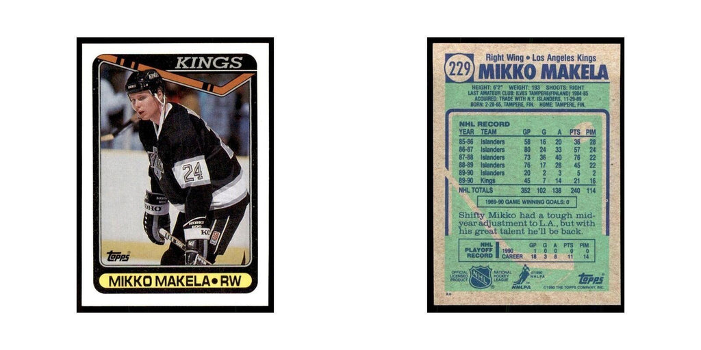 1990 Topps Mikko Makela Hockey Cards #229