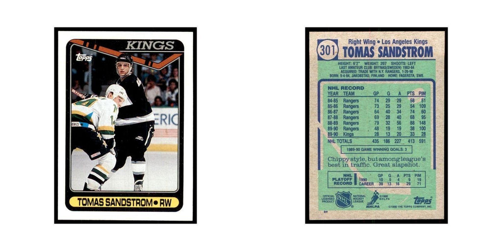 1990 Topps Tomas Sandstrom Hockey Cards #301