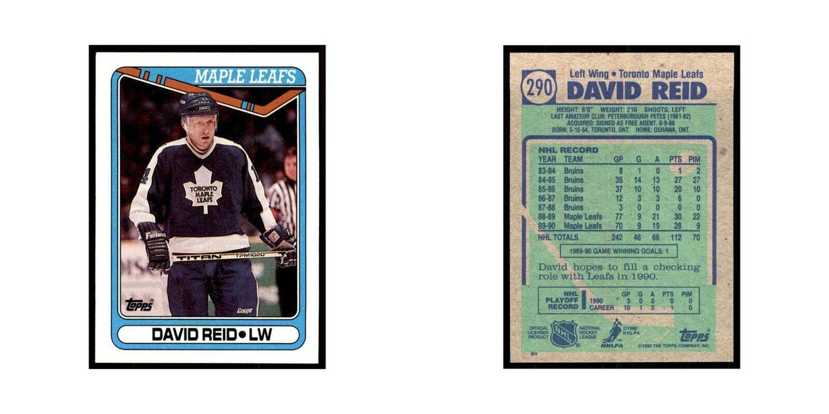 1990 Topps David Reid Hockey Cards #290