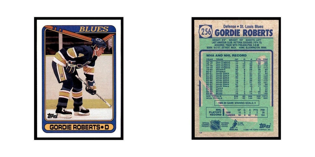 1990 Topps Gordie Roberts Hockey Cards #256