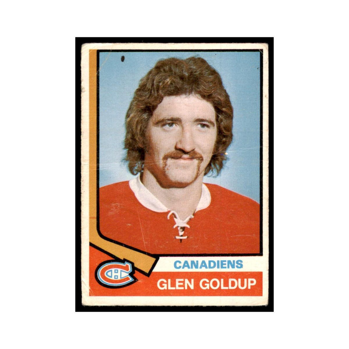 1974 O-Pee-Chee Glenn Goldup RC (Damaged) Montreal Canadiens #275
