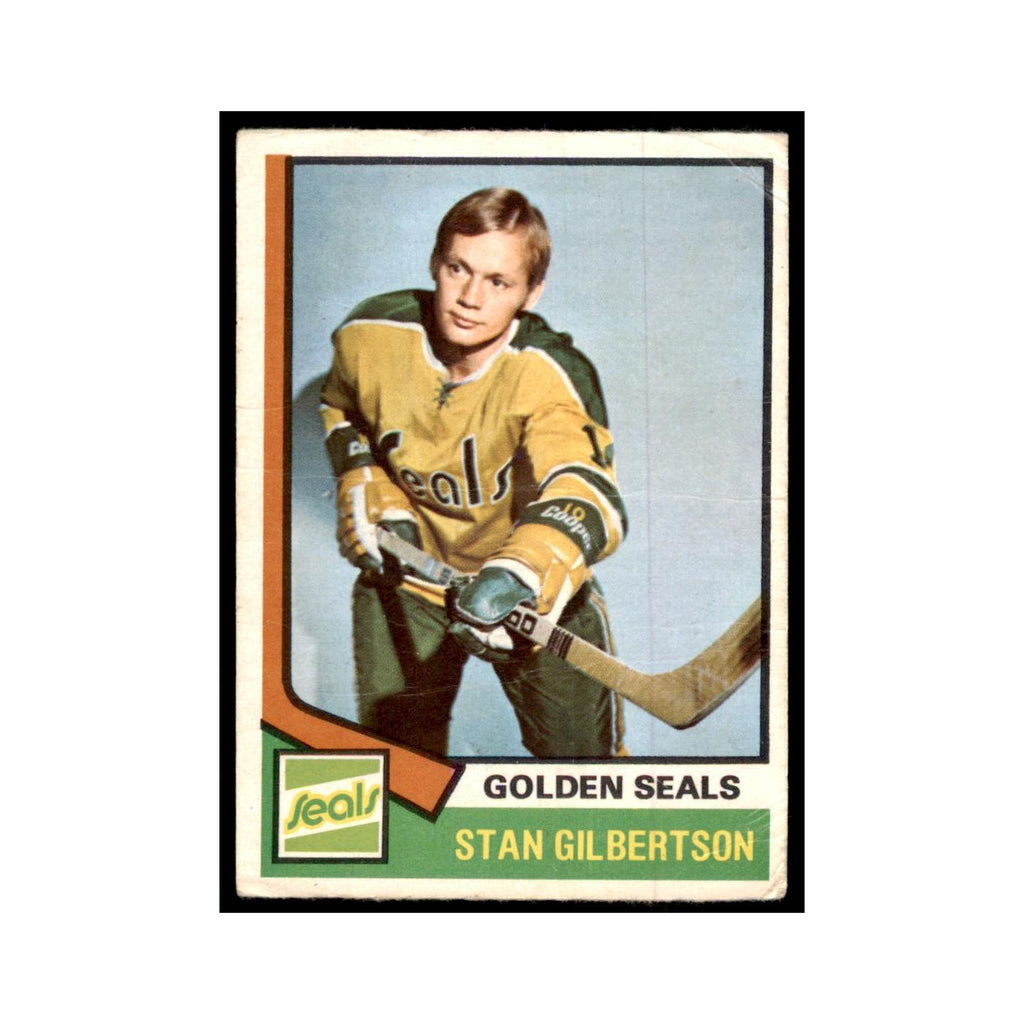 1974 O-Pee-Chee Stan Gilbertson (Damaged) California Golden Seals #223
