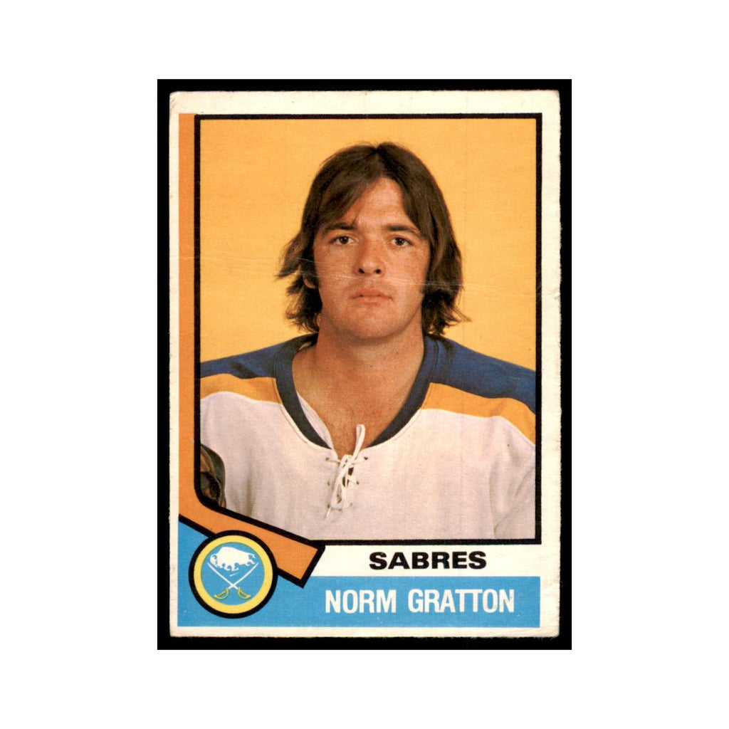 1974 O-Pee-Chee Norm Gratton RC (Damaged) Buffalo Sabres #288