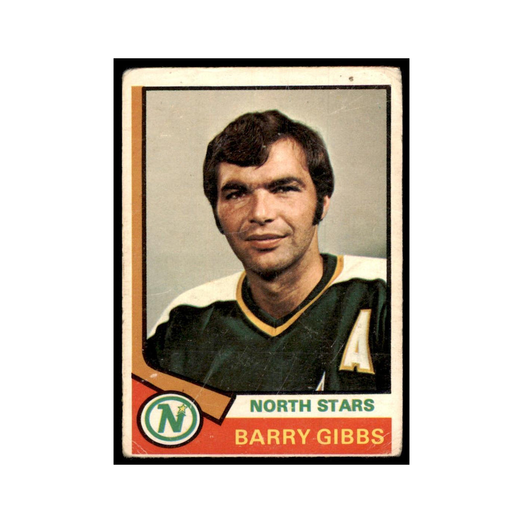 1974 O-Pee-Chee Barry Gibbs (Damaged) Minnesota North Stars #203