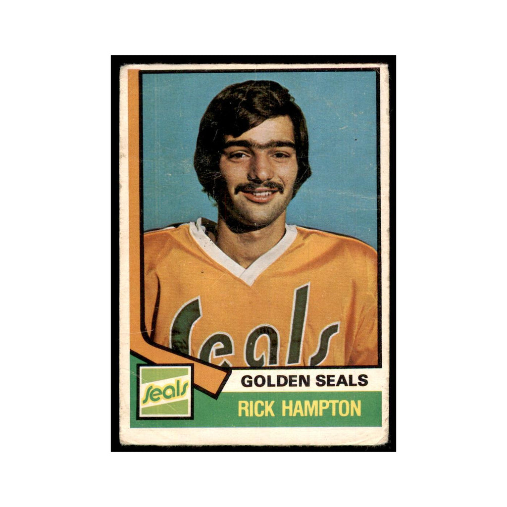 1974 O-Pee-Chee Rick Hampton RC (Damaged) California Golden Seals #329