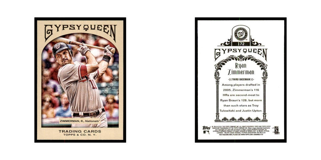 2011 Topps Gypsy Queen Ryan Zimmerman Nationals #172