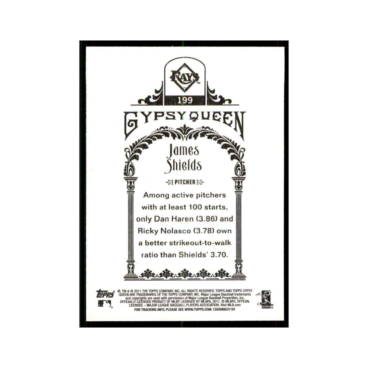 2011 Topps Gypsy Queen James Shields Rays #199
