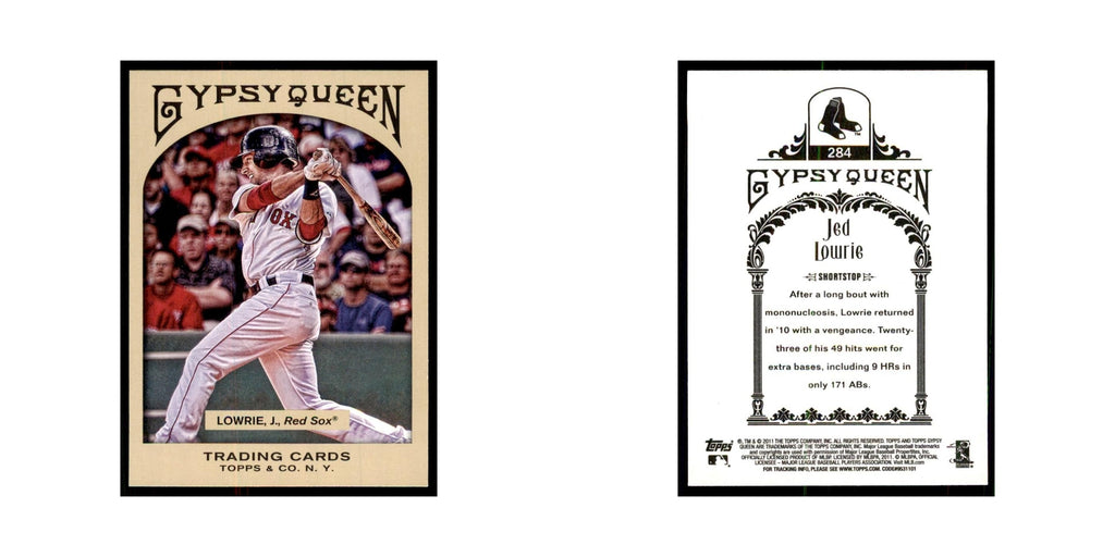 2011 Topps Gypsy Queen Jed Lowrie Red Sox #284