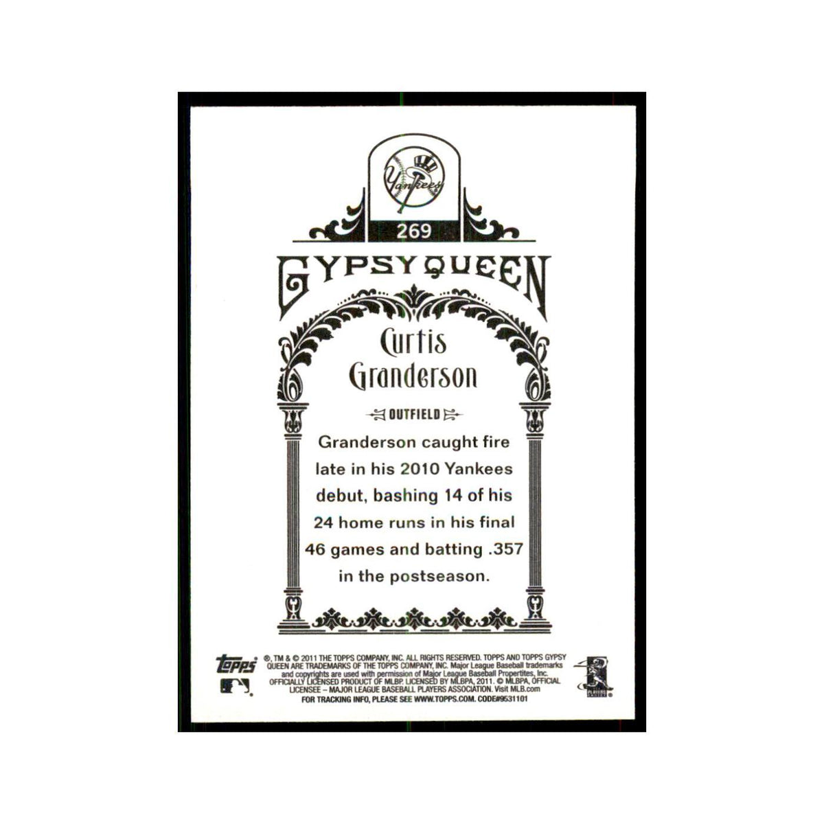 2011 Topps Gypsy Queen Curtis Granderson Yankees #269