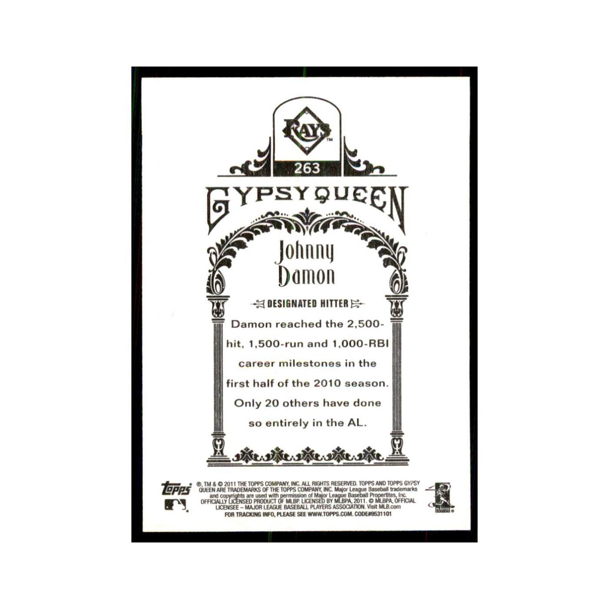 2011 Topps Gypsy Queen Johnny Damon Angels #263