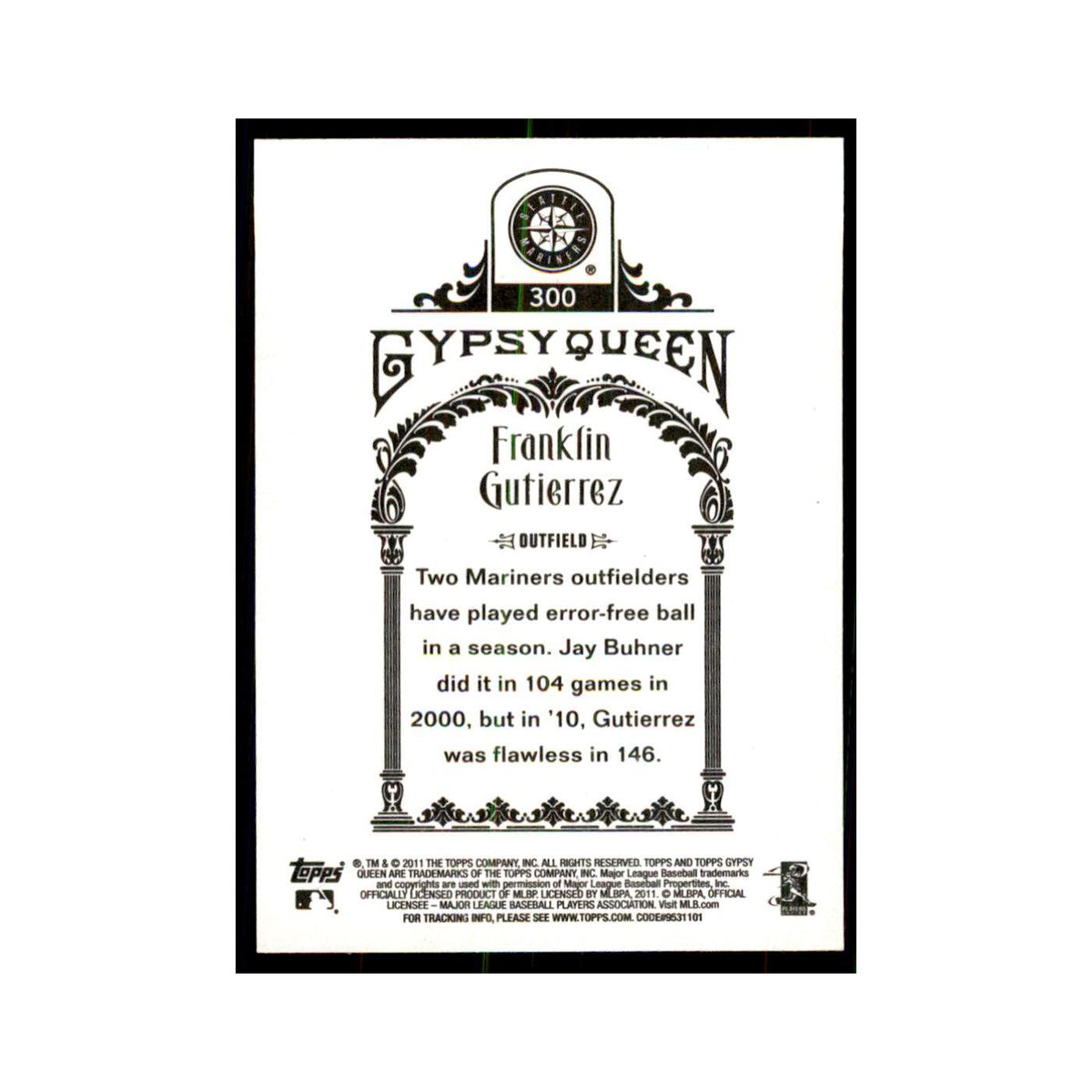 2011 Topps Gypsy Queen Franklin Gutierrez Mariners #300