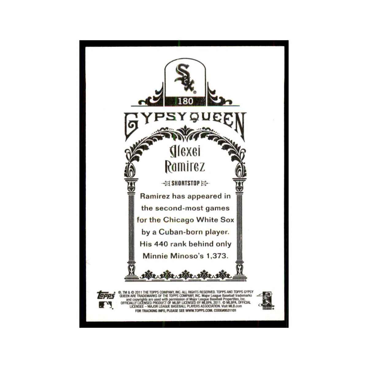 2011 Topps Gypsy Queen Alexei Ramirez White Sox #180