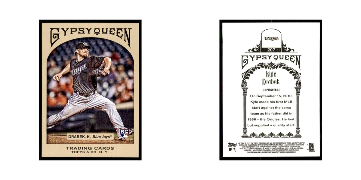 2011 Topps Gypsy Queen Kyle Drabek RC Blue Jays #207