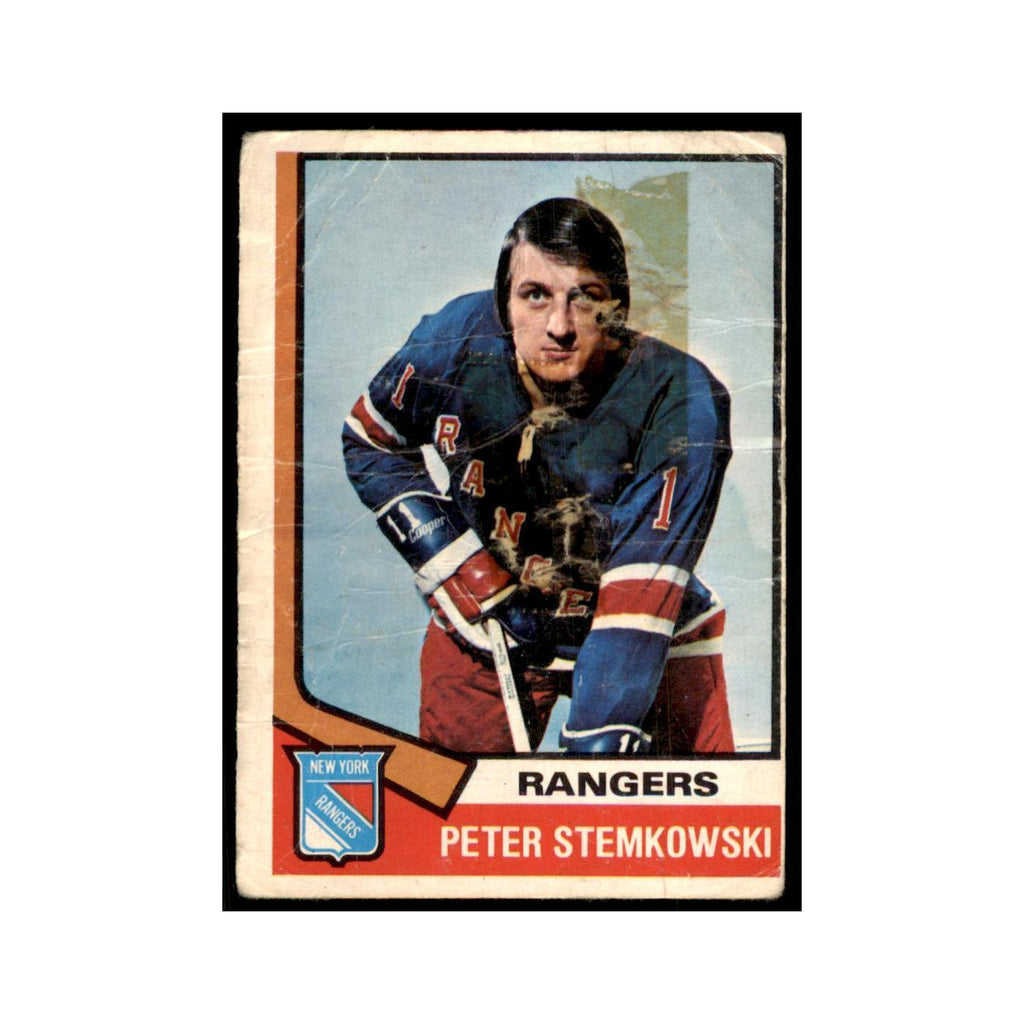 1974 O-Pee-Chee (damaged) Pete Stemkowski New York Rangers #77