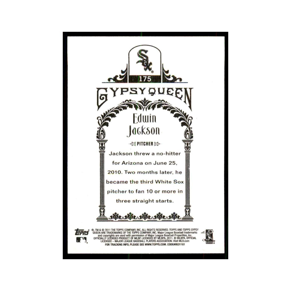 2011 Topps Gypsy Queen Edwin Jackson White Sox #175