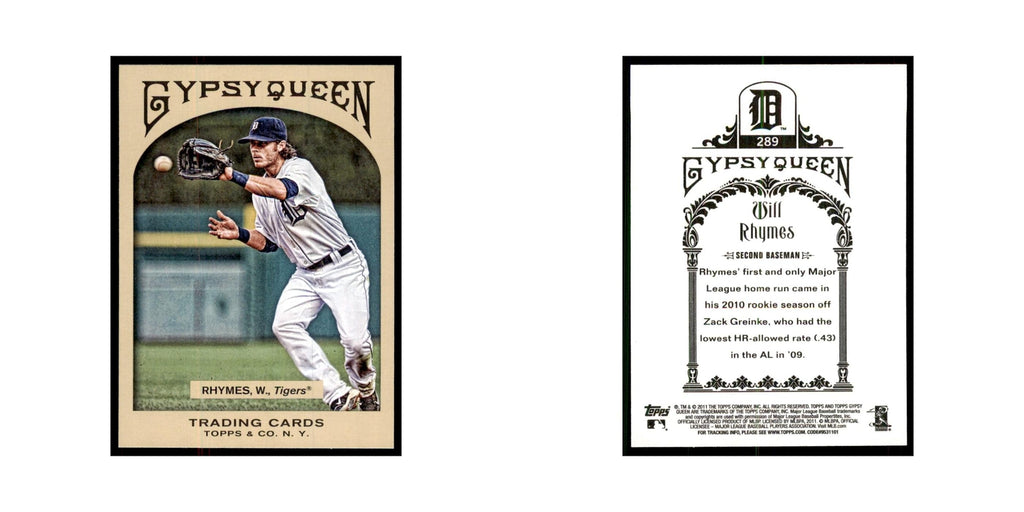 2011 Topps Gypsy Queen Will Rhymes Tigers #289
