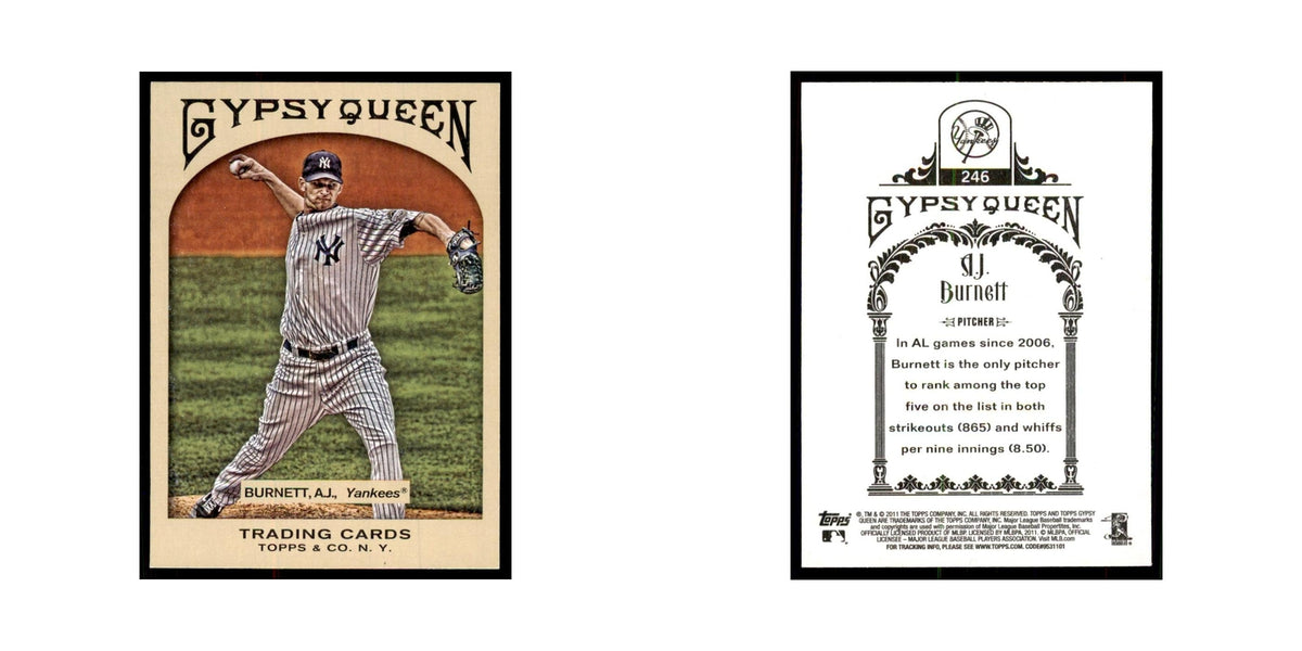 2011 Topps Gypsy Queen A.J. Burnett Yankees #246