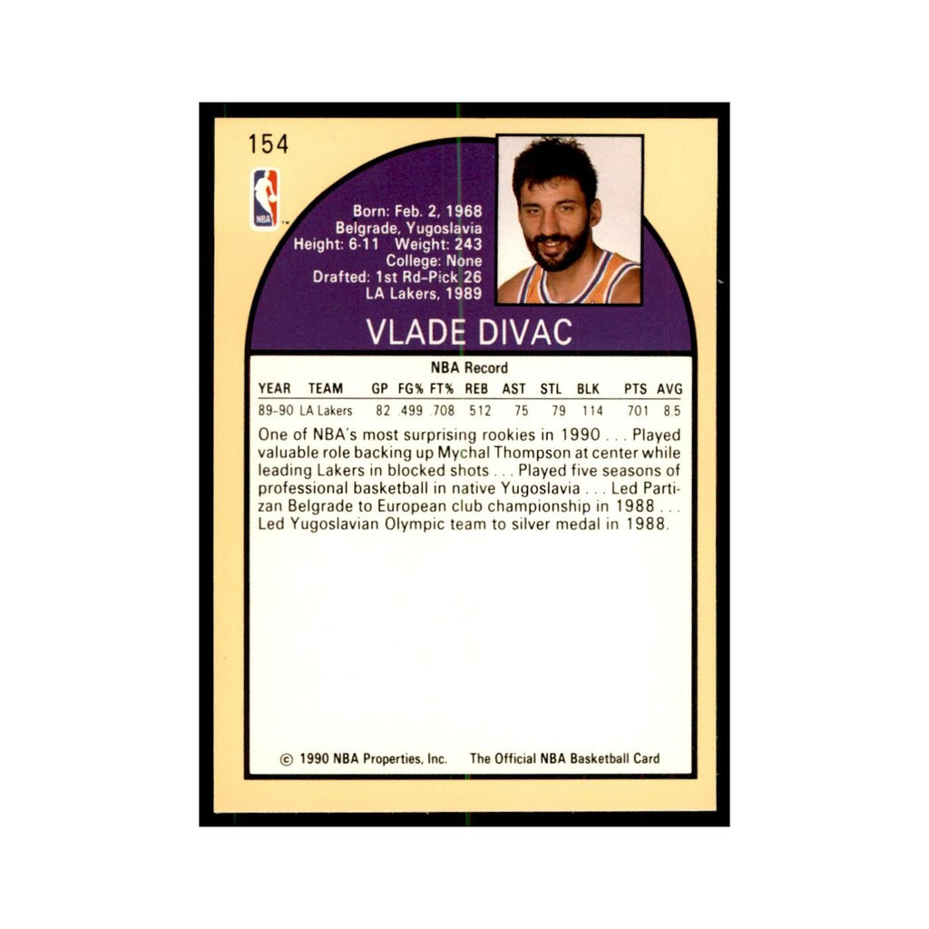 1990 NBA Hoops Vlade Divac RC Basketball Cards #154