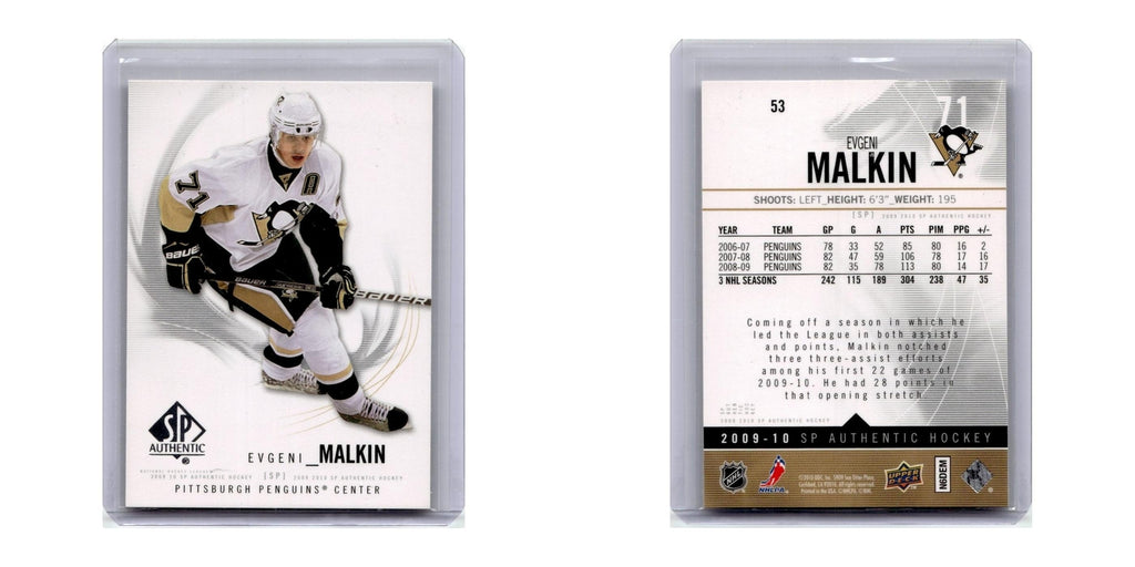 2009 SP Authentic Evgeni Malkin Pittsburgh Penguins #53