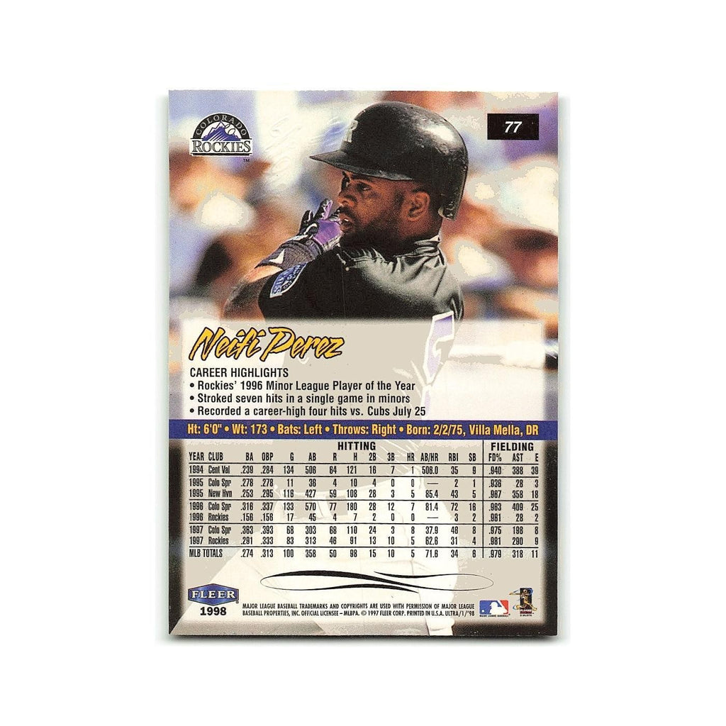 Neifi Perez 1998 Fleer Ultra #77 Colorado Rockies Baseball Card NM