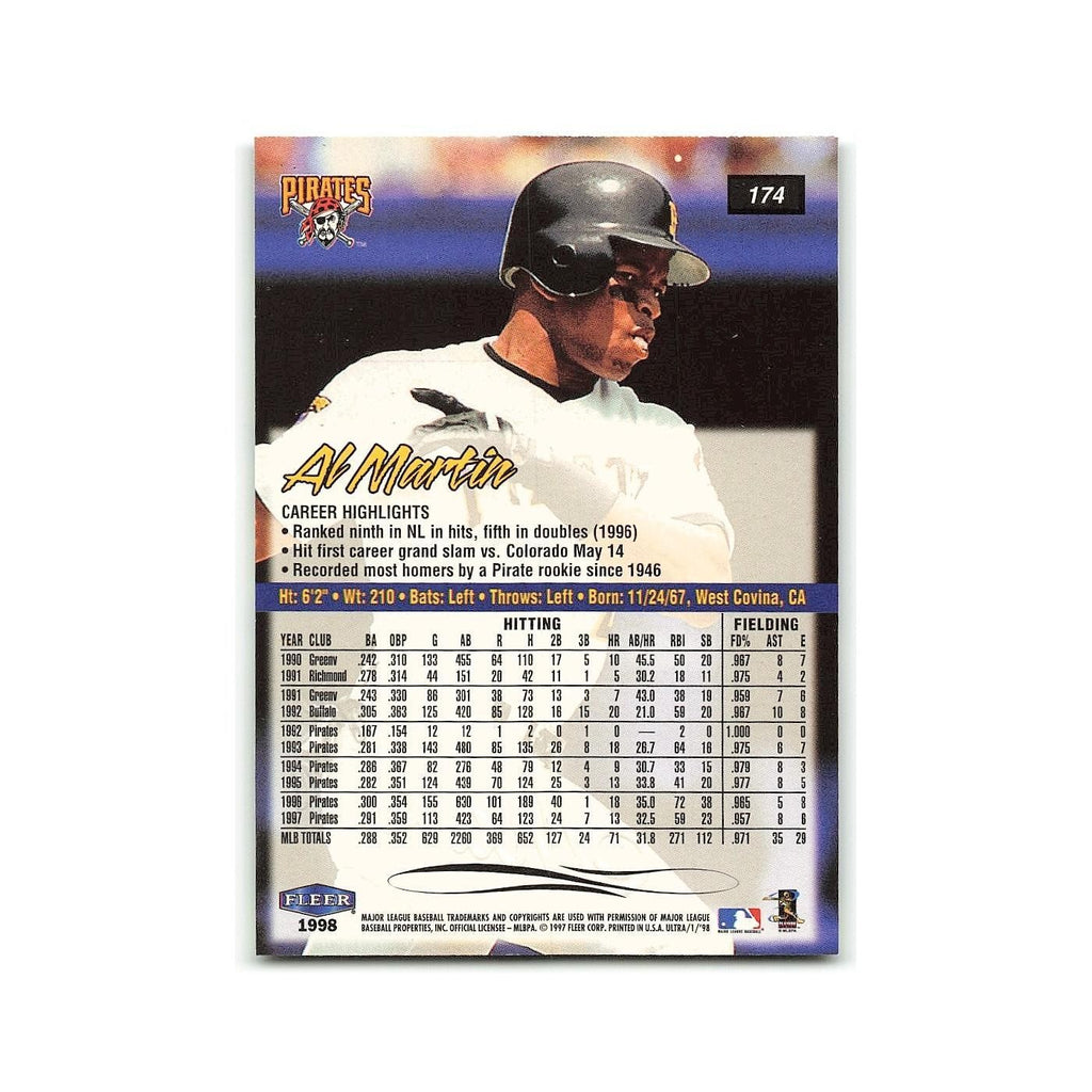 Al Martin 1998 Fleer Ultra #174 Pittsburgh Pirates Baseball Card NM