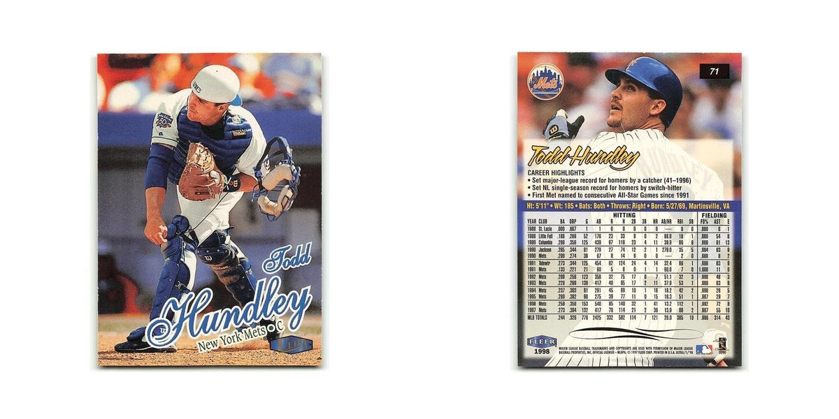 Todd Hundley 1998 Fleer Ultra #71 New York Mets Baseball Card NM