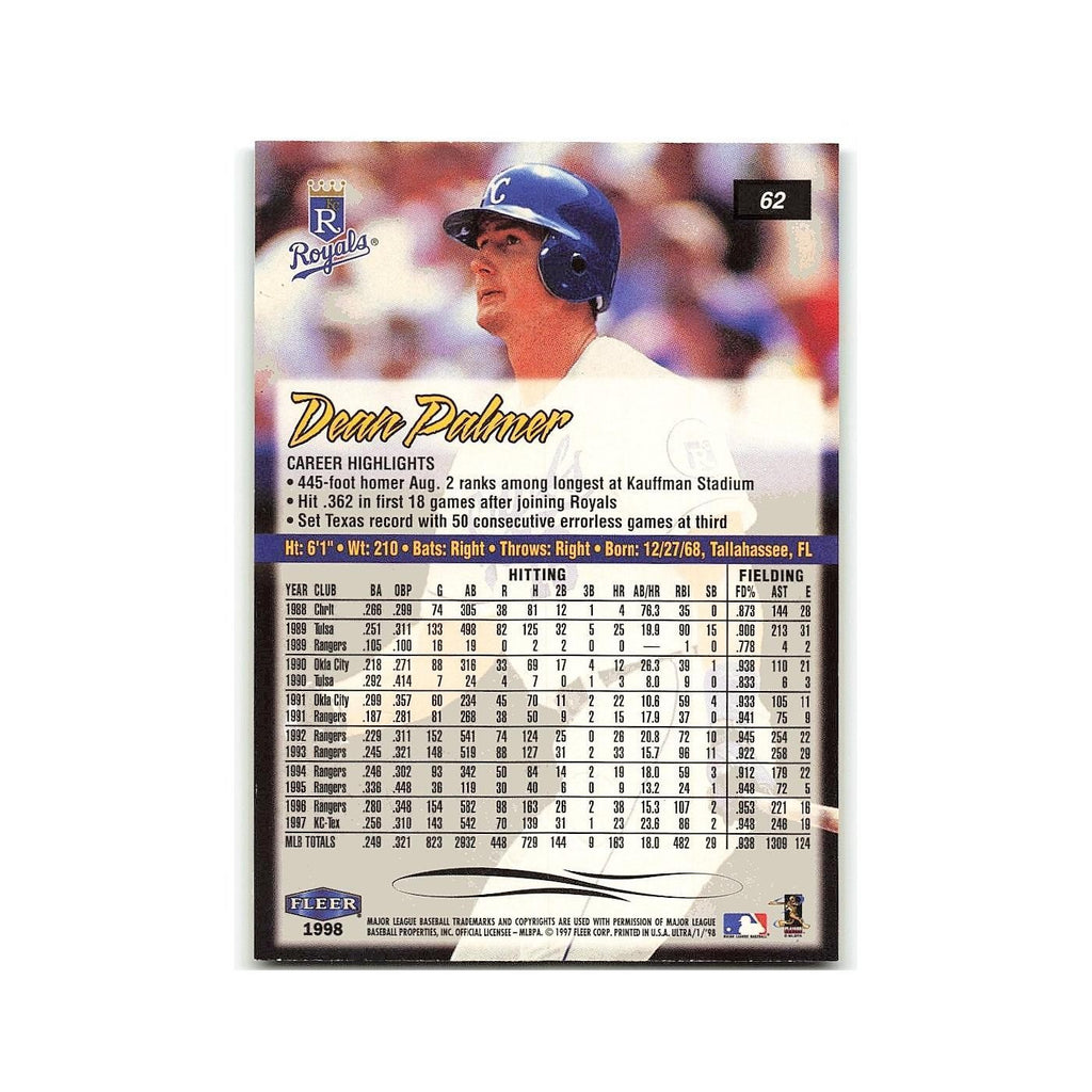 Dean Palmer 1998 Fleer Ultra #62 Kansas City Royals Baseball Card NM