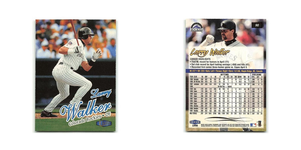Larry Walker 1998 Fleer Ultra #90 Colorado Rockies Baseball Card NM
