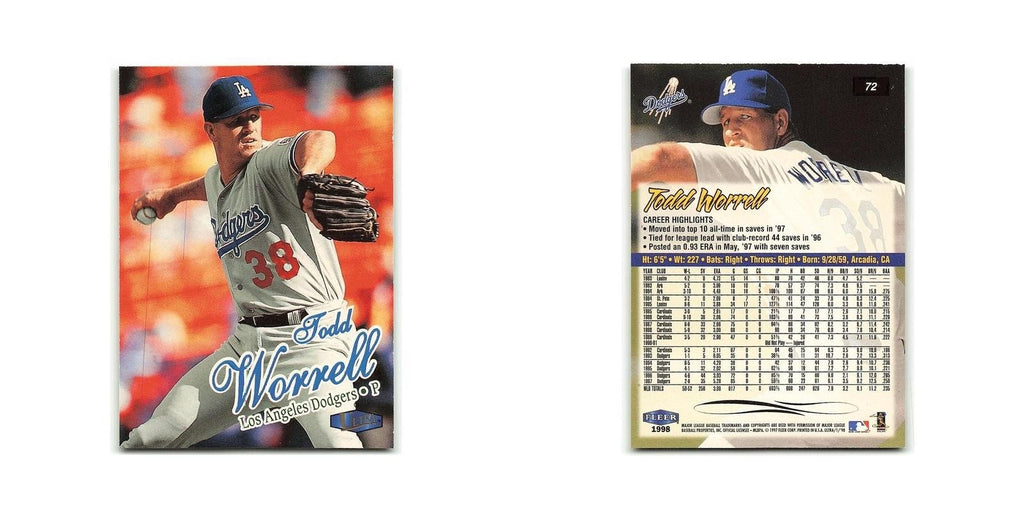 Todd Worrell 1998 Fleer Ultra #72 Los Angeles Dodgers Baseball Card NM