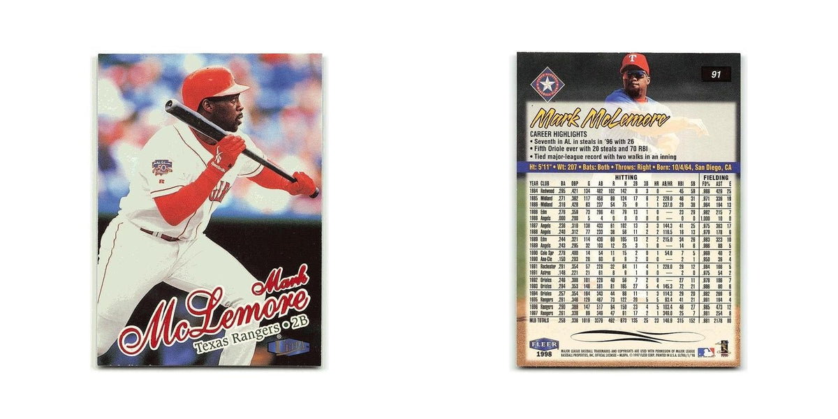 Mark McLemore 1998 Fleer Ultra #91 Texas Rangers Baseball Card NM