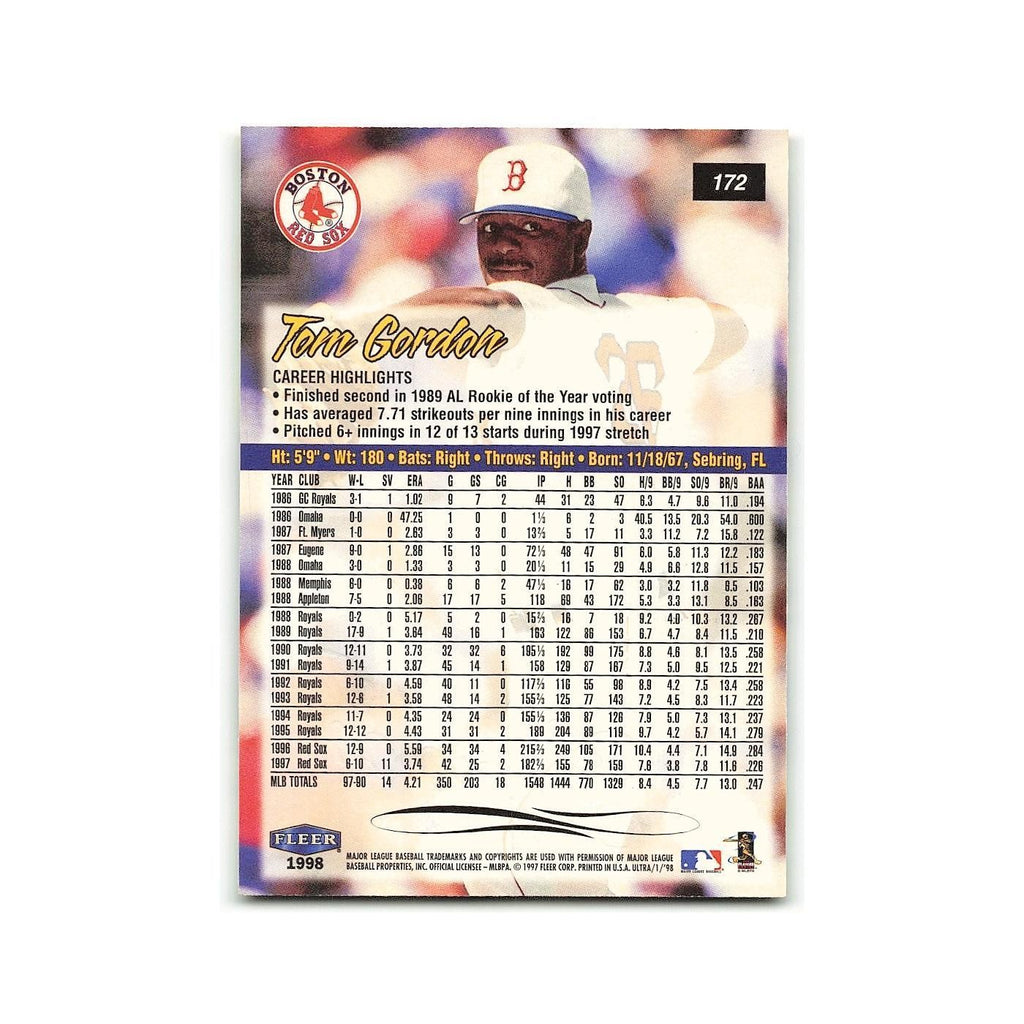 Tom Gordon 1998 Fleer Ultra #172 Boston Red Sox Baseball Card NM