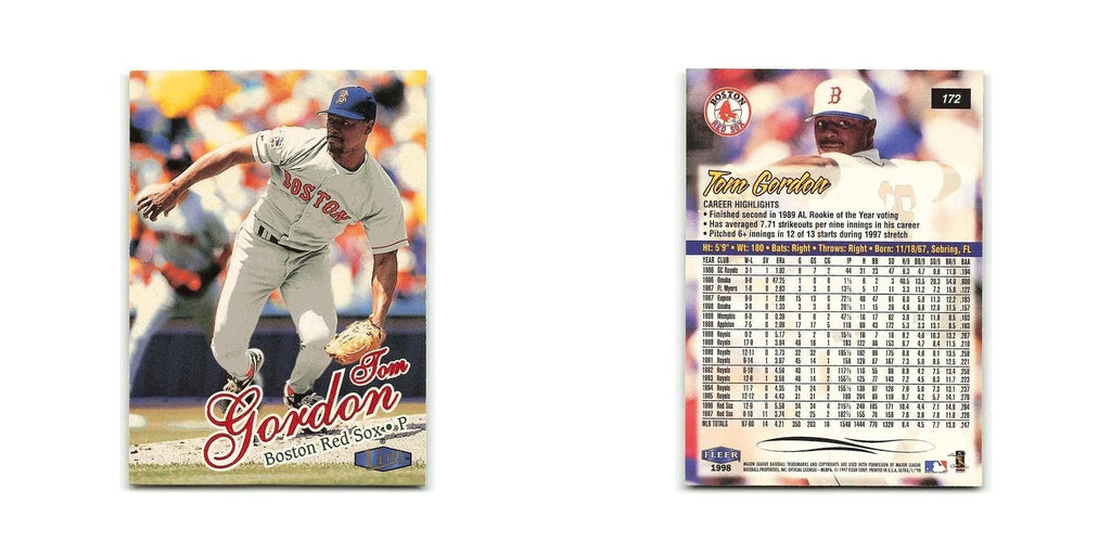 Tom Gordon 1998 Fleer Ultra #172 Boston Red Sox Baseball Card NM