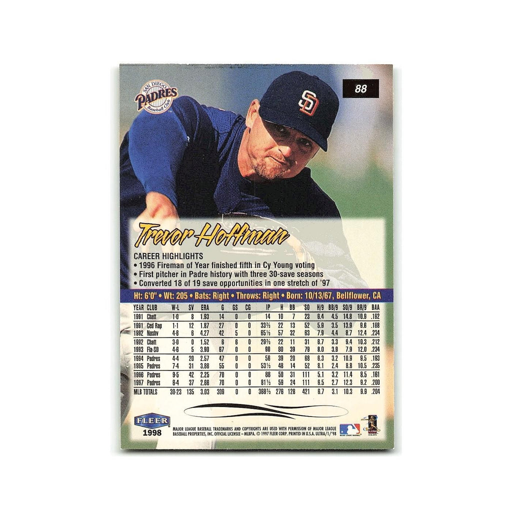 Trevor Hoffman 1998 Fleer Ultra #88 San Diego Padres Baseball Card NM
