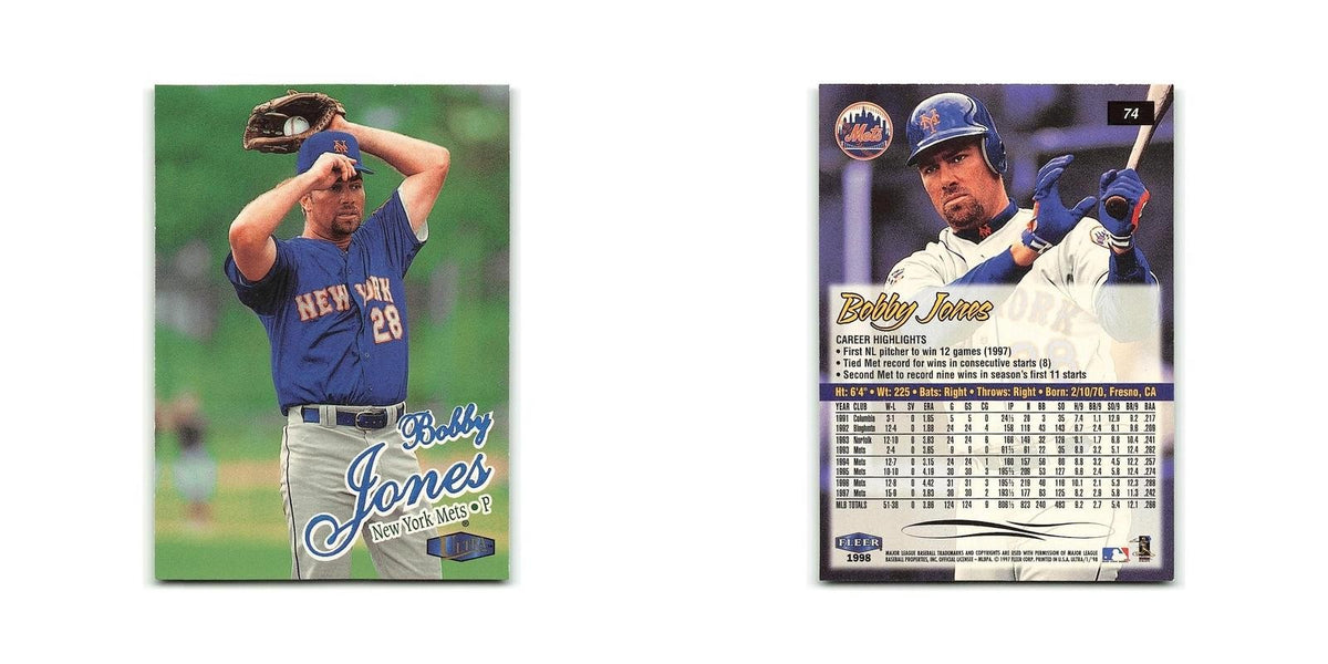 Bobby Jones 1998 Fleer Ultra #74 New York Mets Baseball Card NM