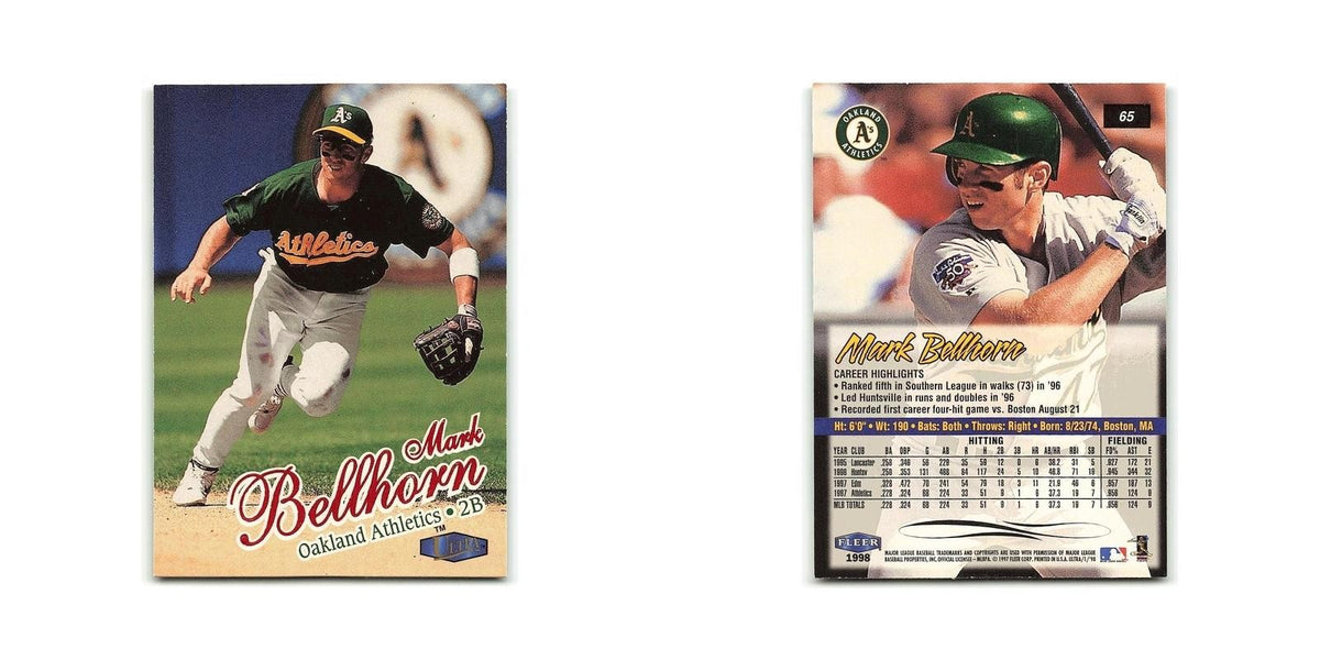 Mark Belhorn 1998 Fleer Ultra #65 Oakland Athletics Baseball Card NM