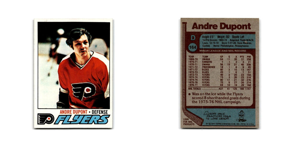 1977 Topps Andre Dupont Philadelphia Flyers #164