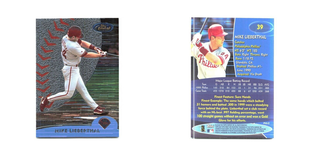2000 Finest Mike Lieberthal Phillies #39