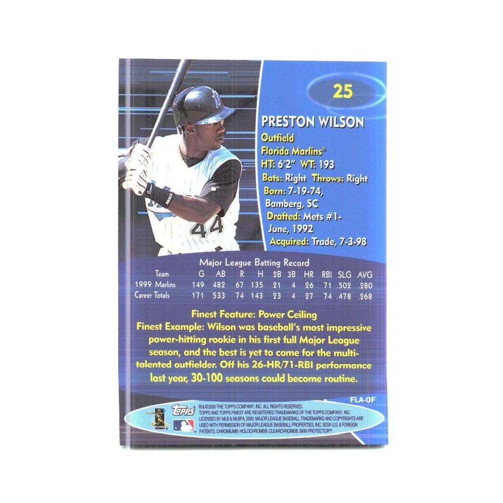 2000 Finest Preston Wilson Florida Marlins #25