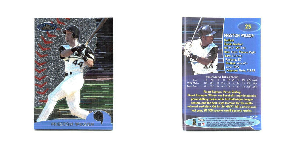 2000 Finest Preston Wilson Florida Marlins #25