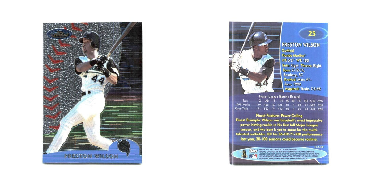 2000 Finest Preston Wilson Florida Marlins #25