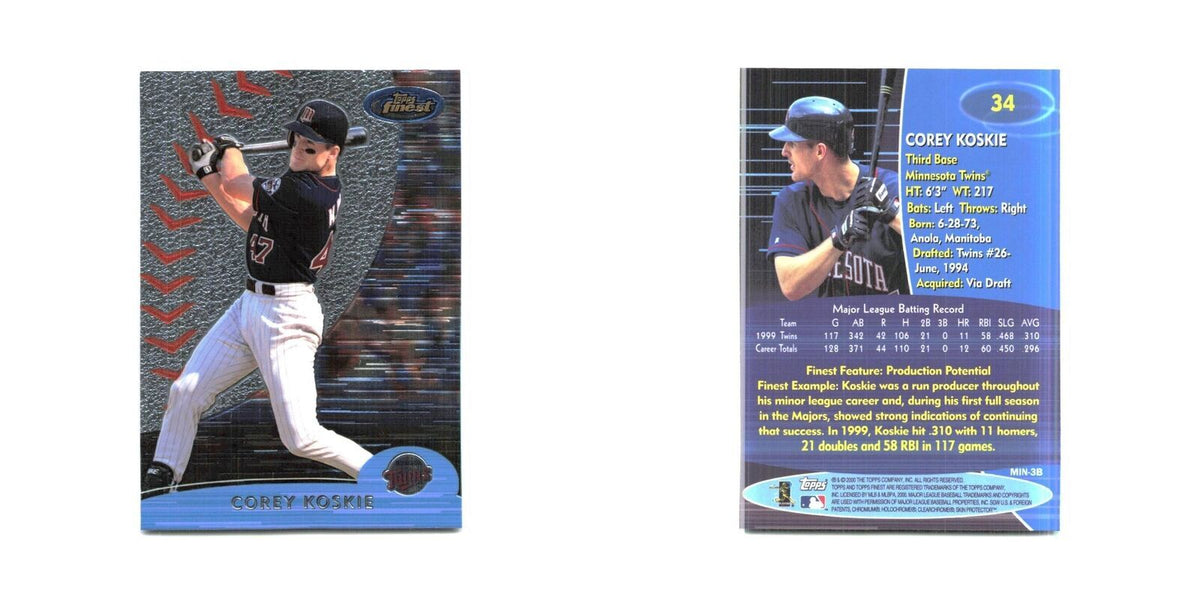 2000 Finest Corey Koskie Twins #34