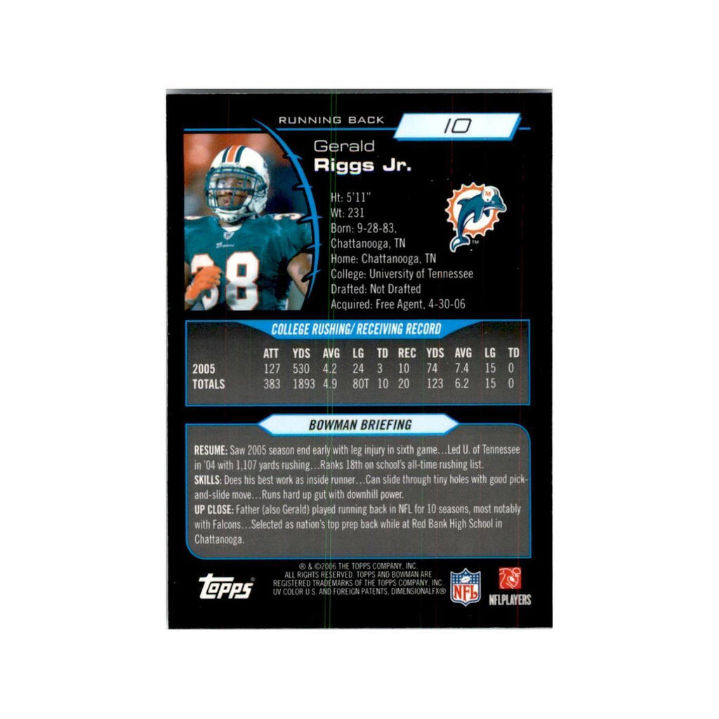 2006 Bowman Chrome Gerald Riggs Jr. RC Football Cards #10