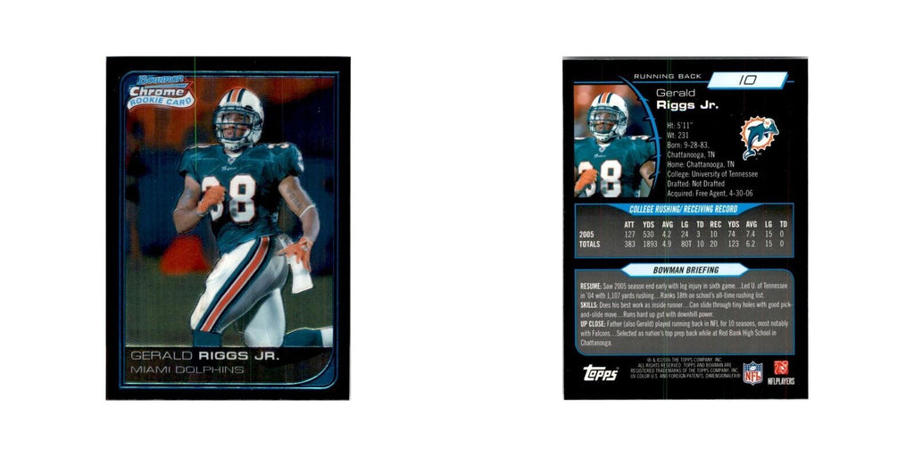 2006 Bowman Chrome Gerald Riggs Jr. RC Football Cards #10