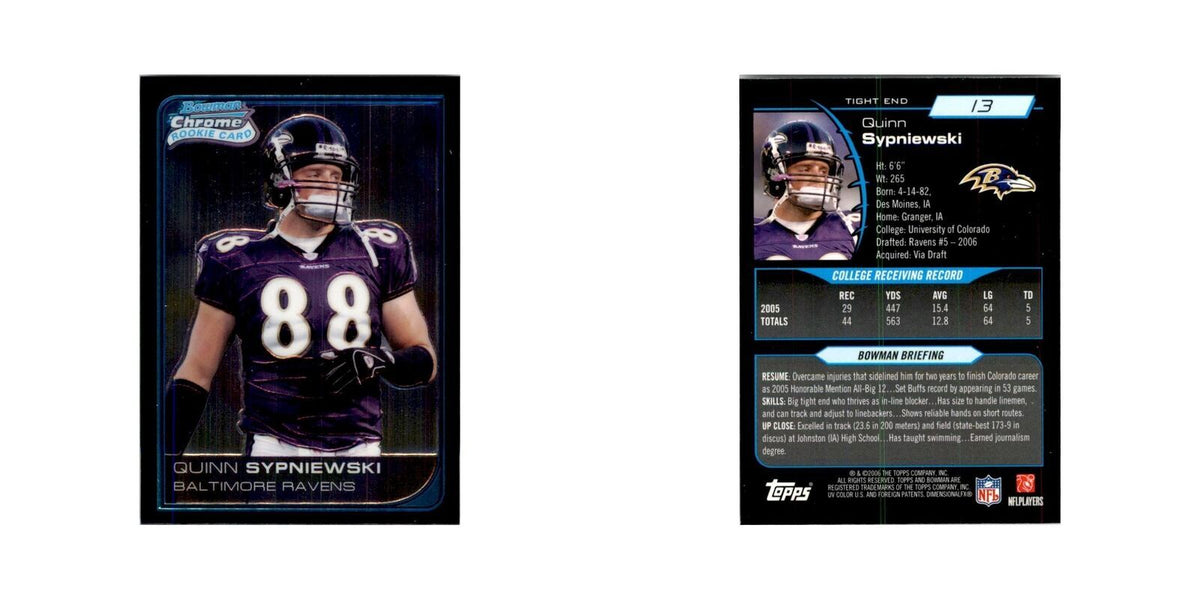 2006 Bowman Chrome Quinn Sypniewski RC Football Cards #13