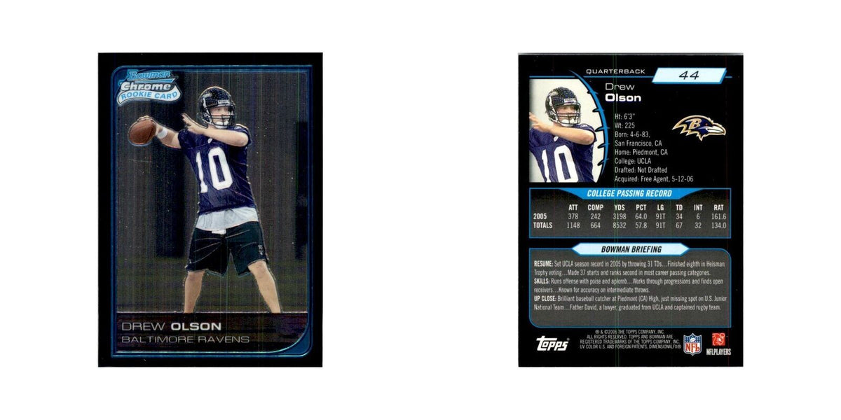 2006 Bowman Chrome Drew Olson RC Football Cards #44