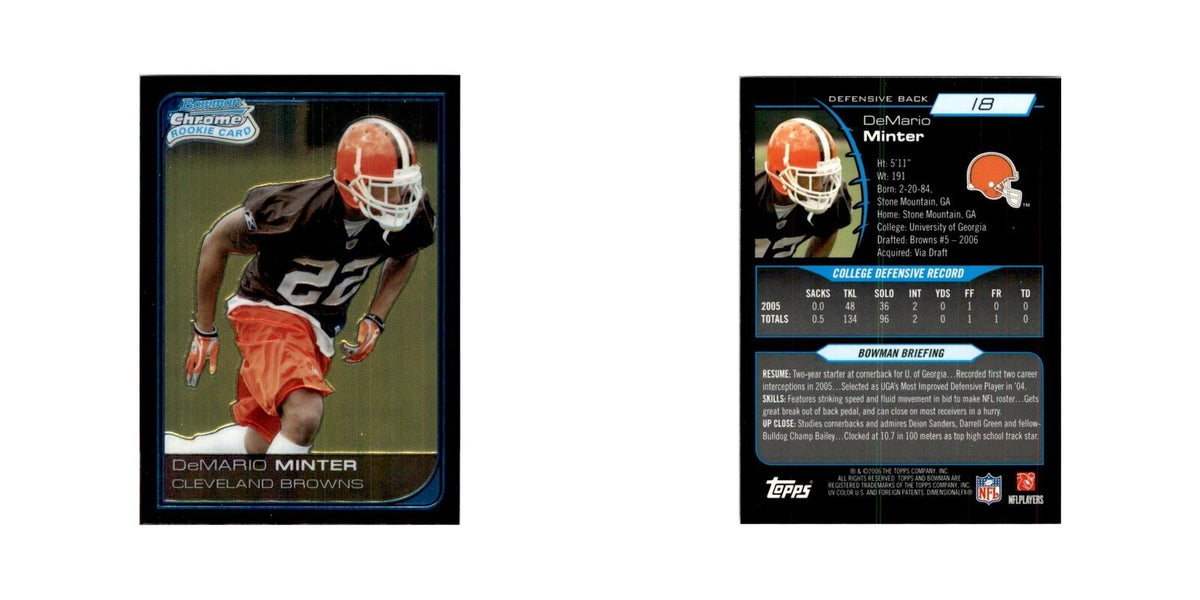 2006 Bowman Chrome DeMario Minter RC Football Cards #18