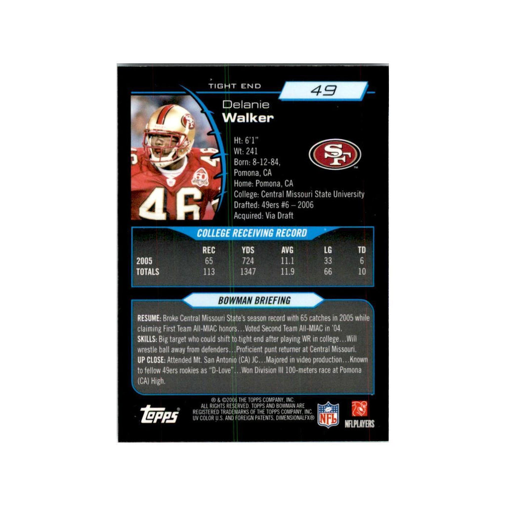 2006 Bowman Chrome Delanie Walker RC Football Cards #49