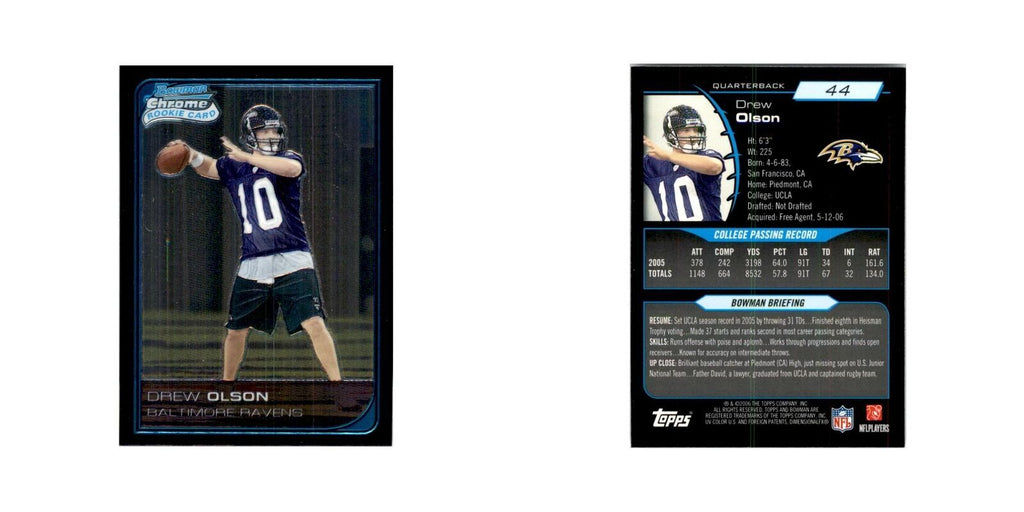 2006 Bowman Chrome Drew Olson RC Football Cards #44