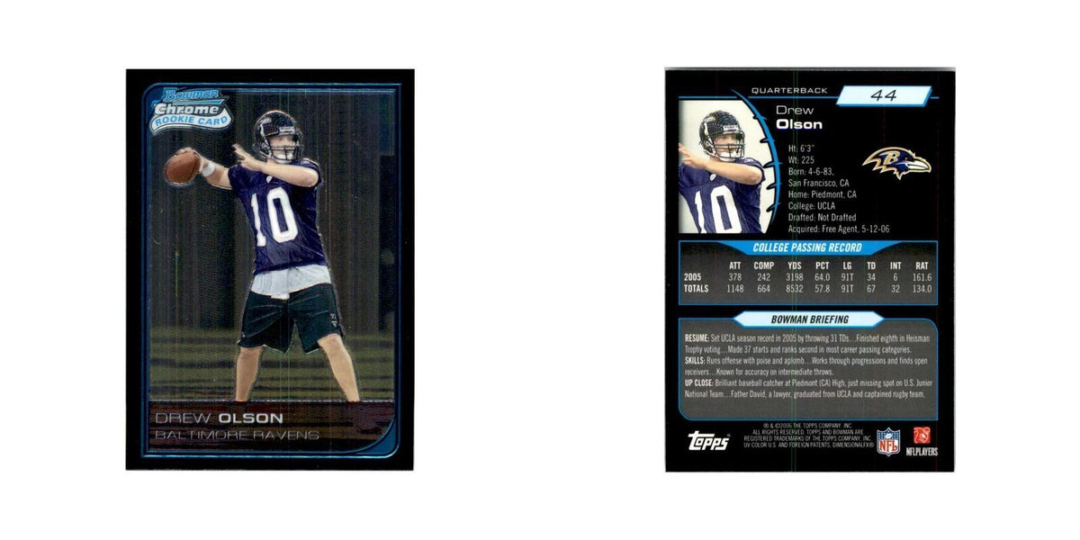 2006 Bowman Chrome Drew Olson RC Football Cards #44