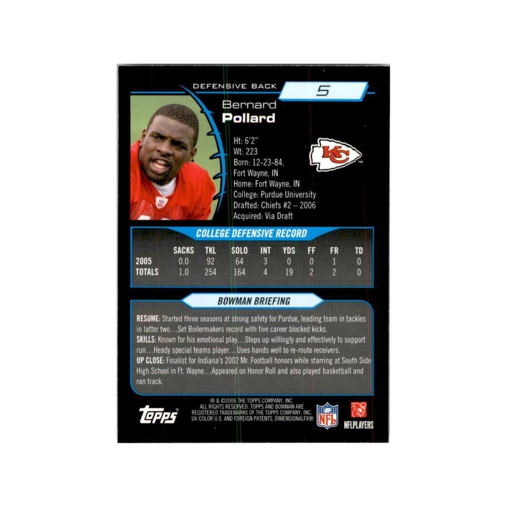 2006 Bowman Chrome Bernard Pollard RC Football Cards #5